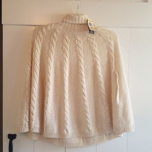 Nwt cable knit sweater cape
